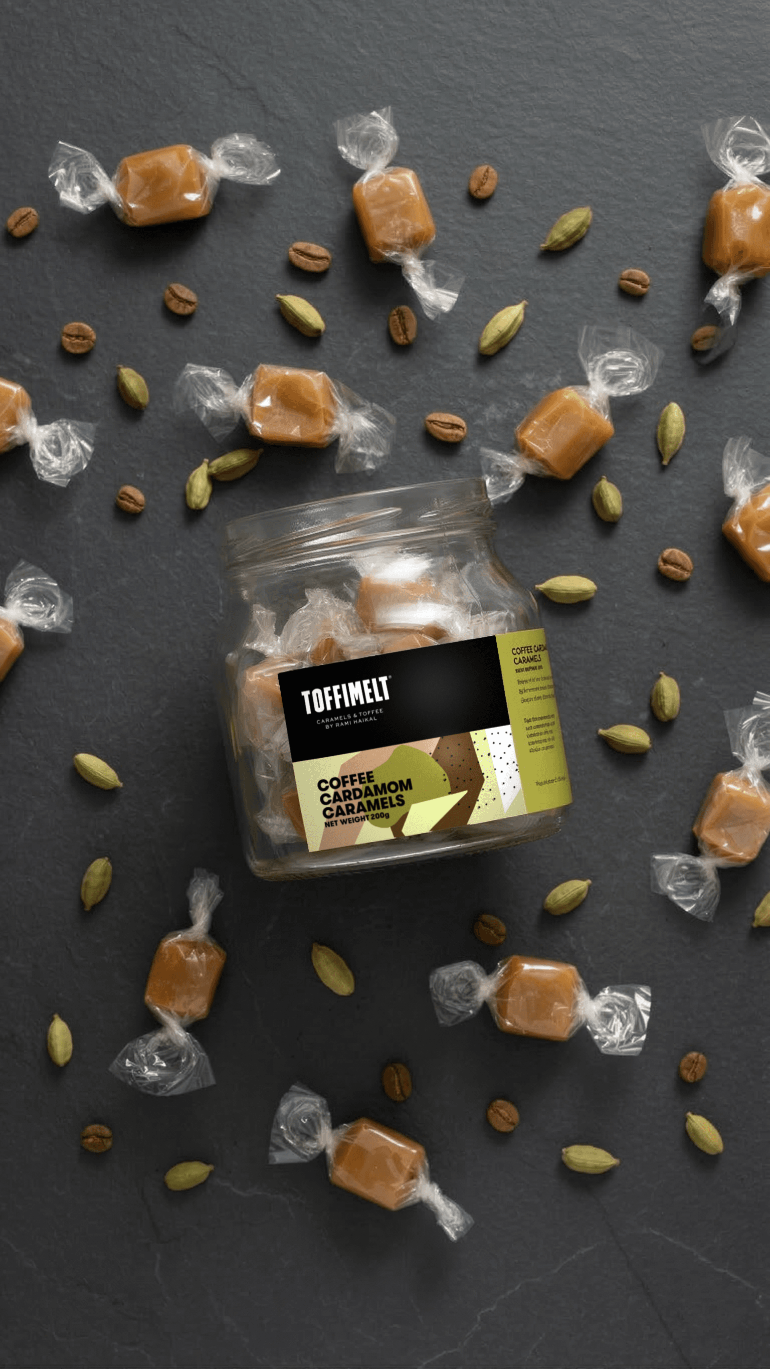 Coffee Cardamom Caramels Jar