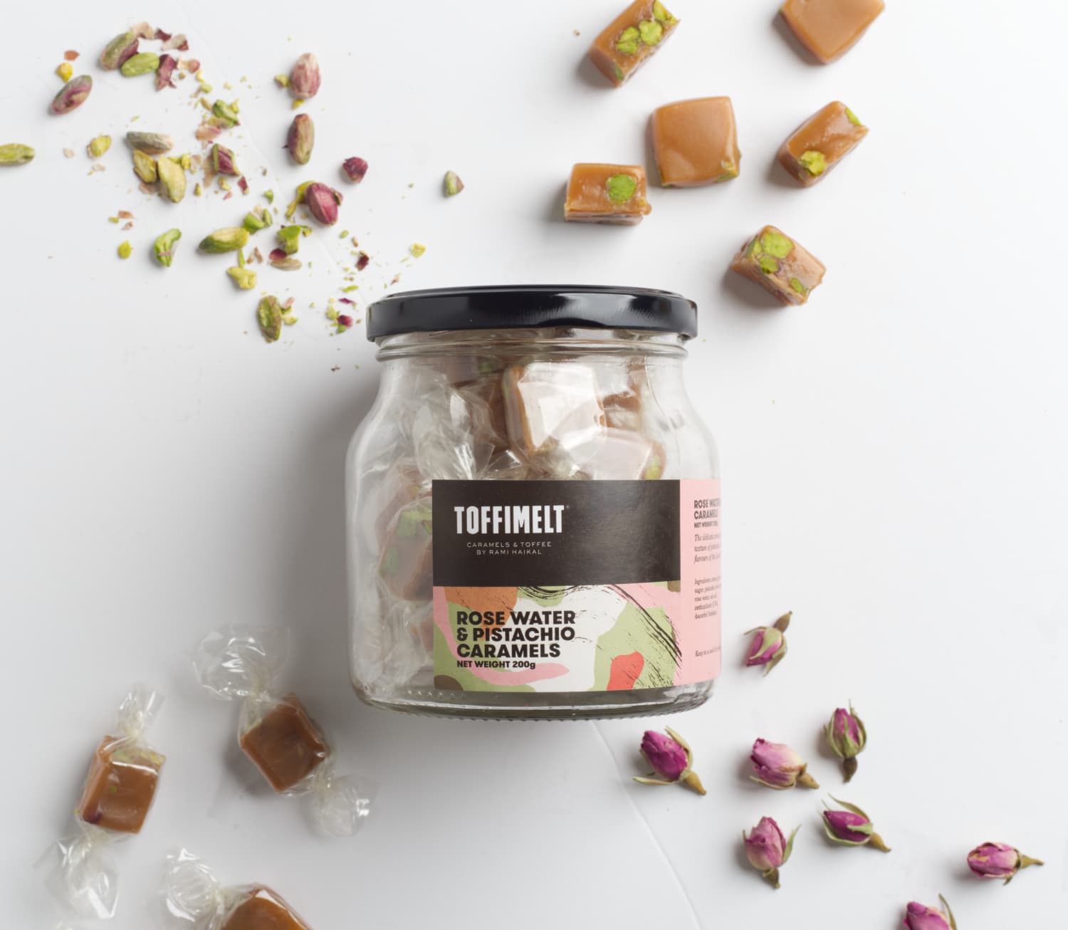 Rose Water & Pistachio Caramels